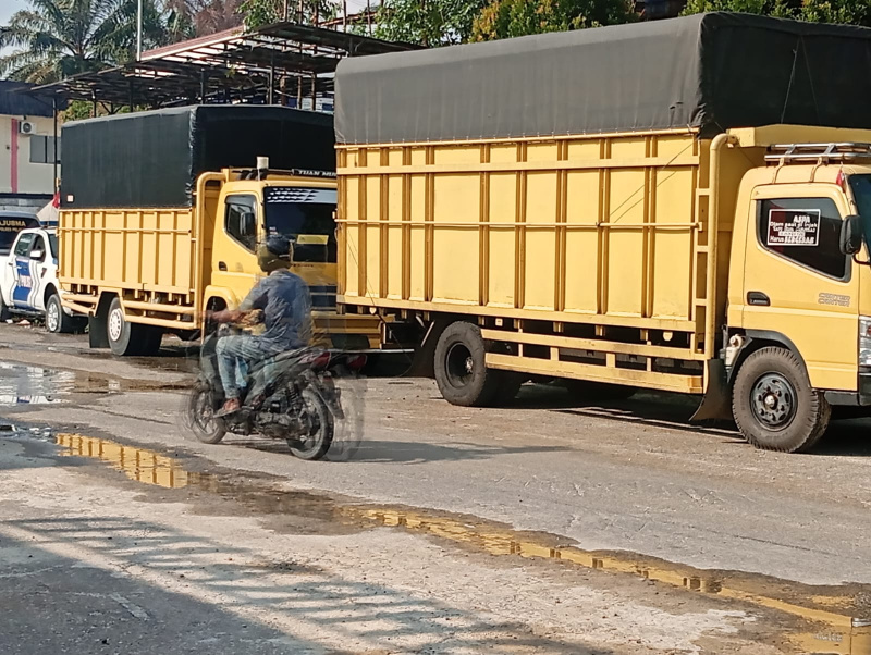 Dua truk bermuatan minyak ilegal diamankan Polres Pelalawan.