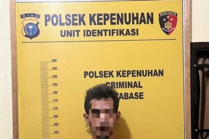 H (41) tersangka pencurian brondolan.